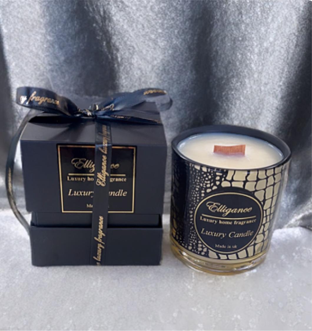 Black & Gold crocodile candle & luxury gift box