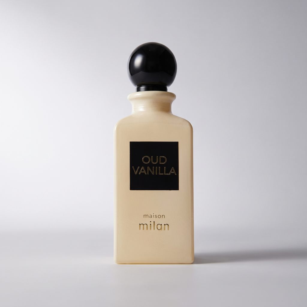 Oud Vanilla by Maison Milan Eau de Parfum 90ml, studio product photo