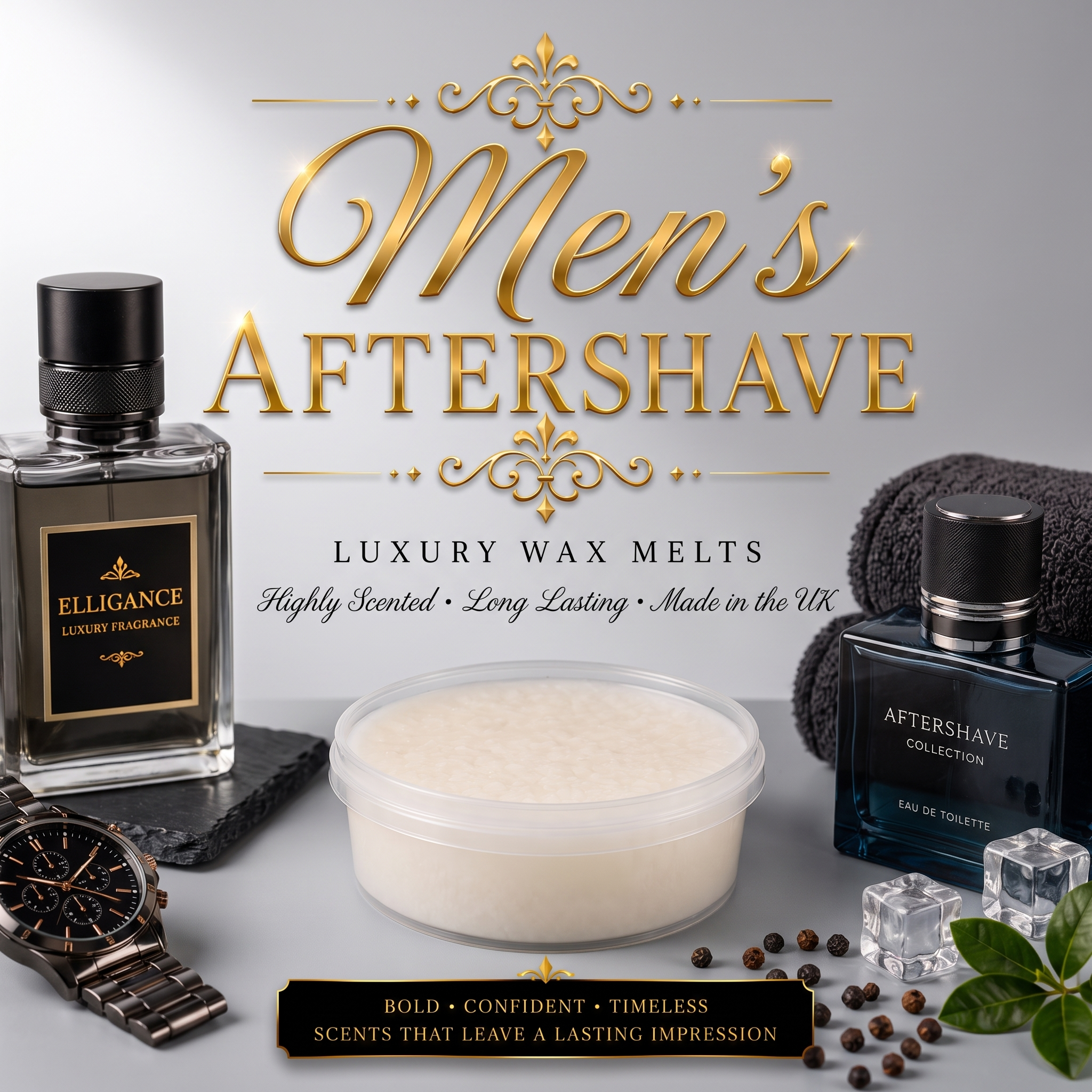 Men's Aftershave Inspired Wax Pot, studio product photo