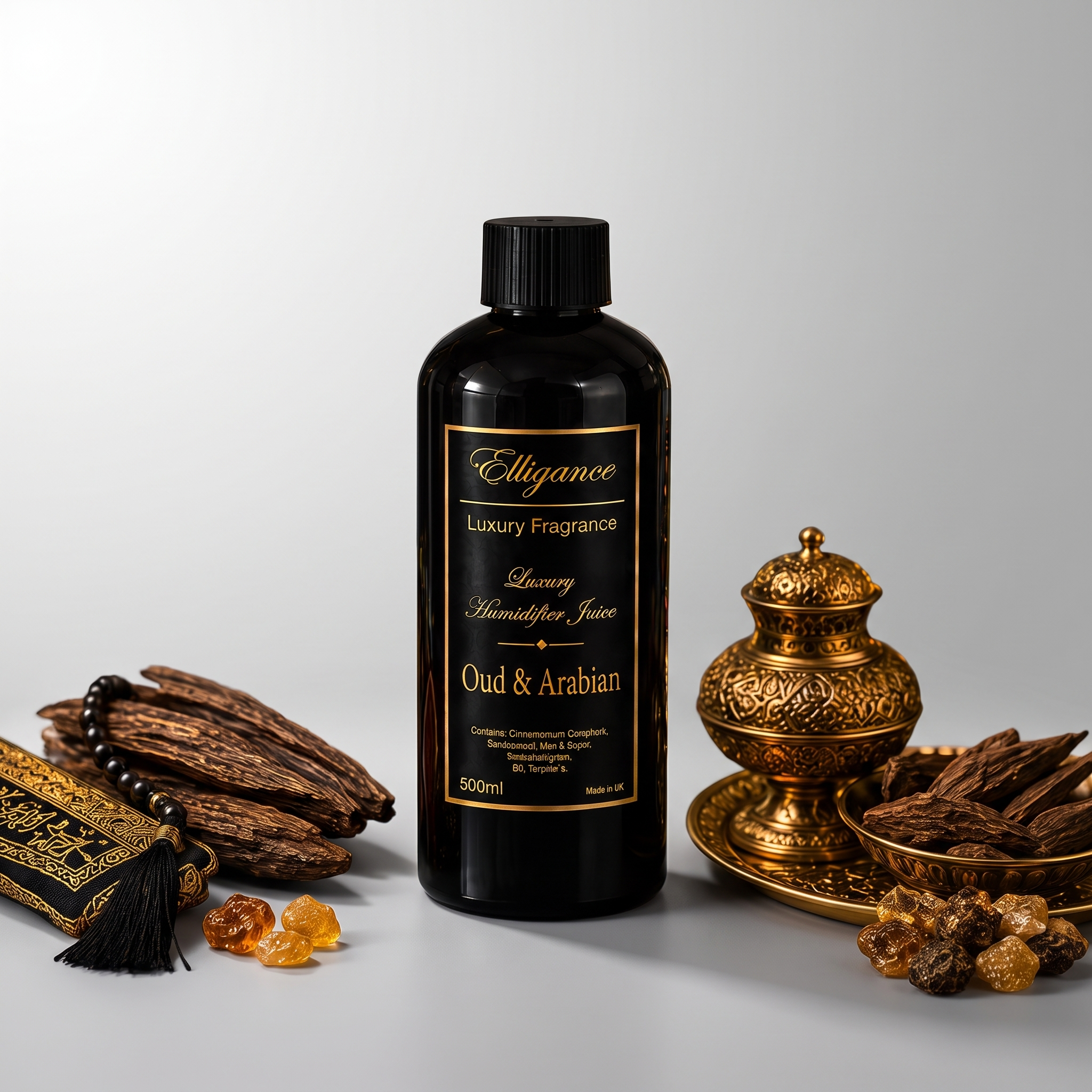Oud & Arabian Inspired Humidifier Juice, studio product photo