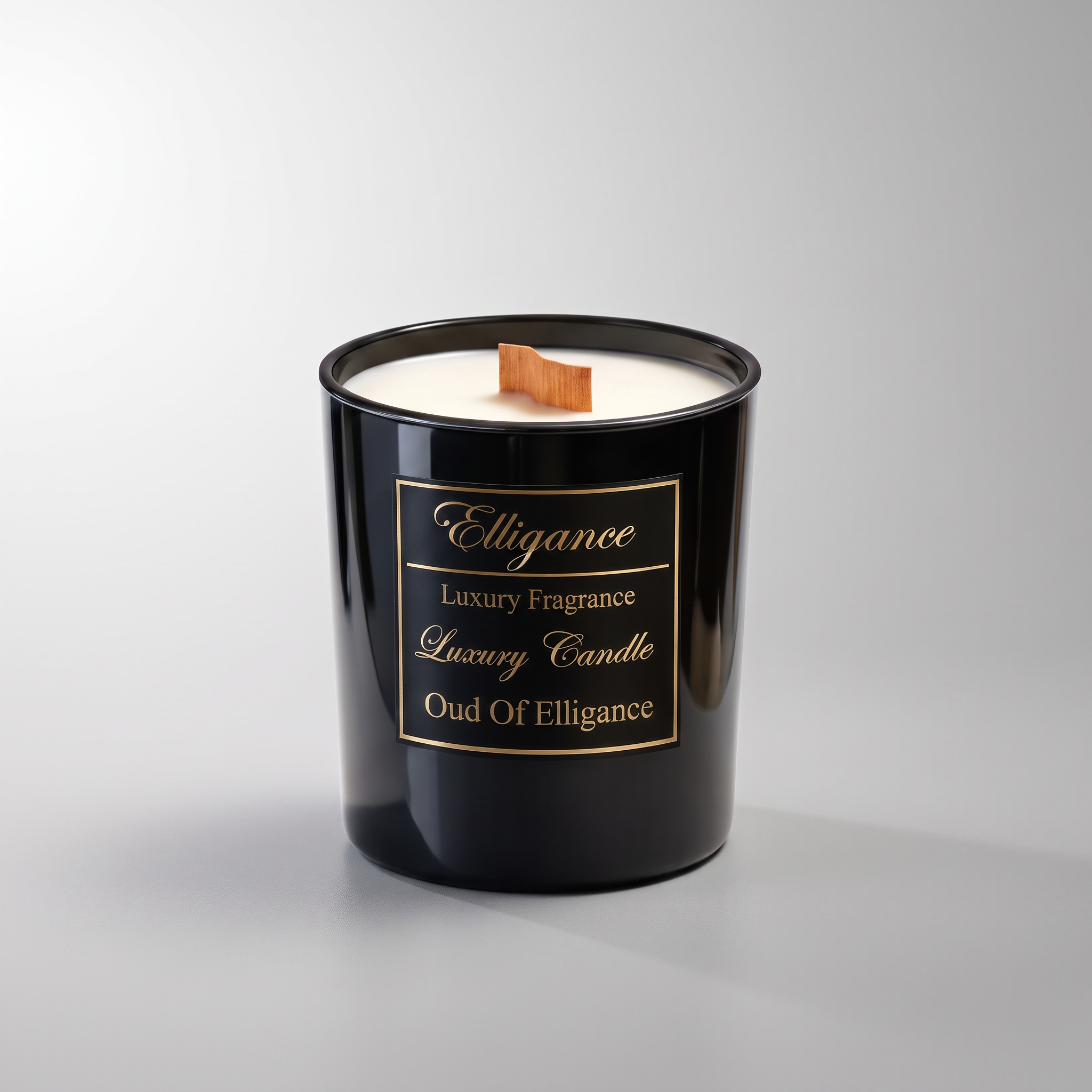 Elligance Woodwick Candle studio packshot