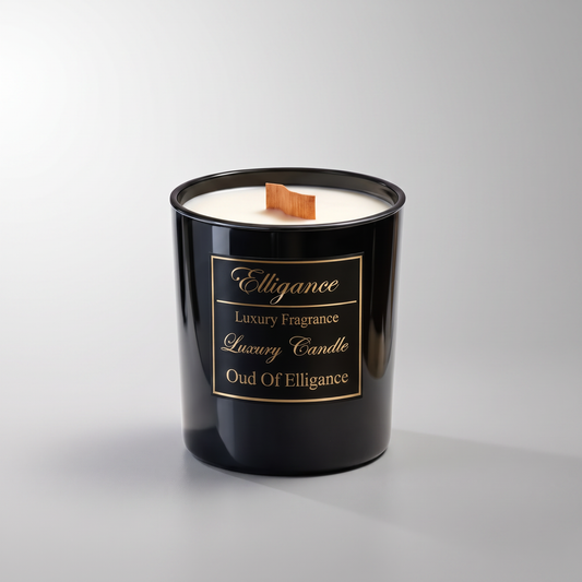 Elligance Woodwick Candle studio packshot