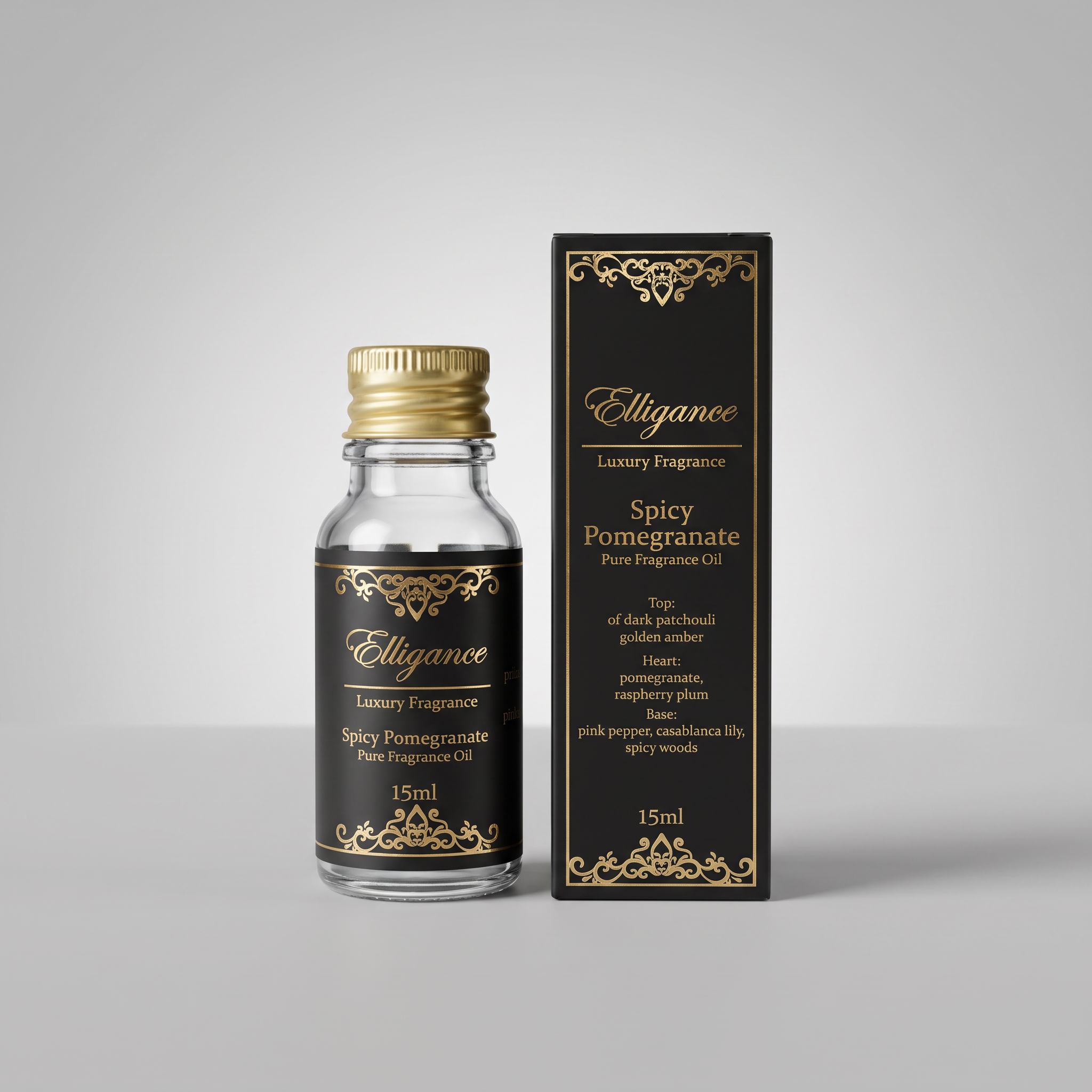 Elligance Spicy Pomegranate Fragrance Oil studio packshot